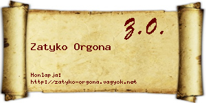 Zatyko Orgona névjegykártya
